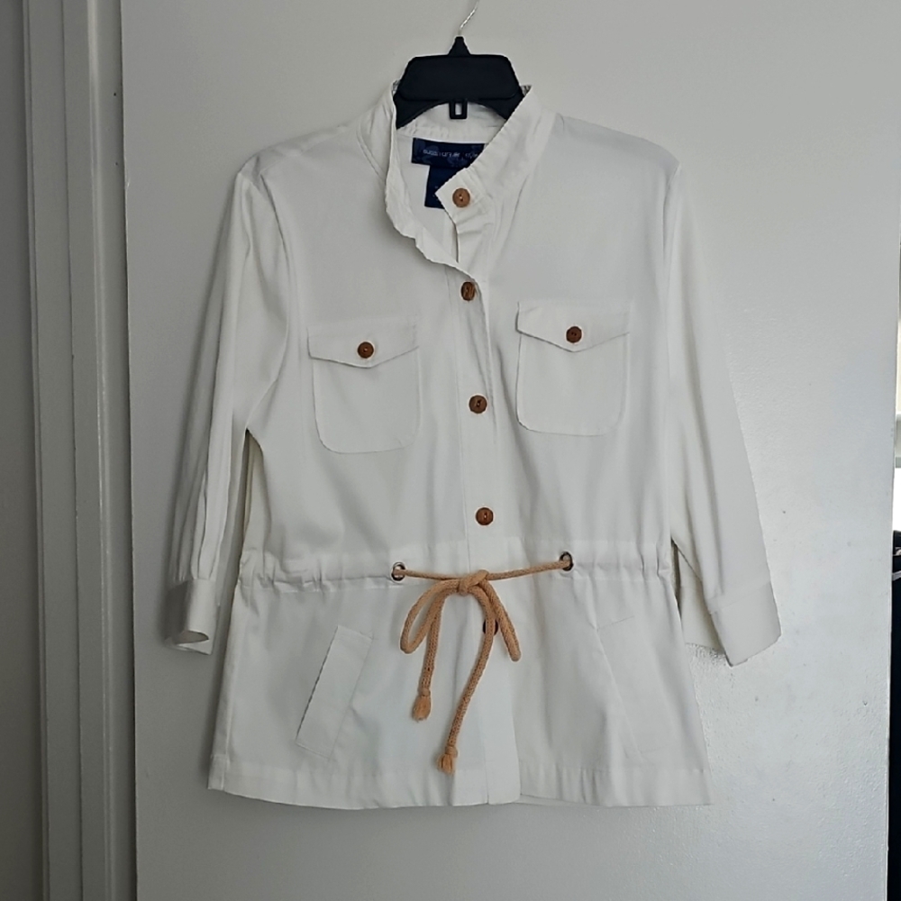 Safari White Jacket With Tan Details Size M Used Excellent Condition